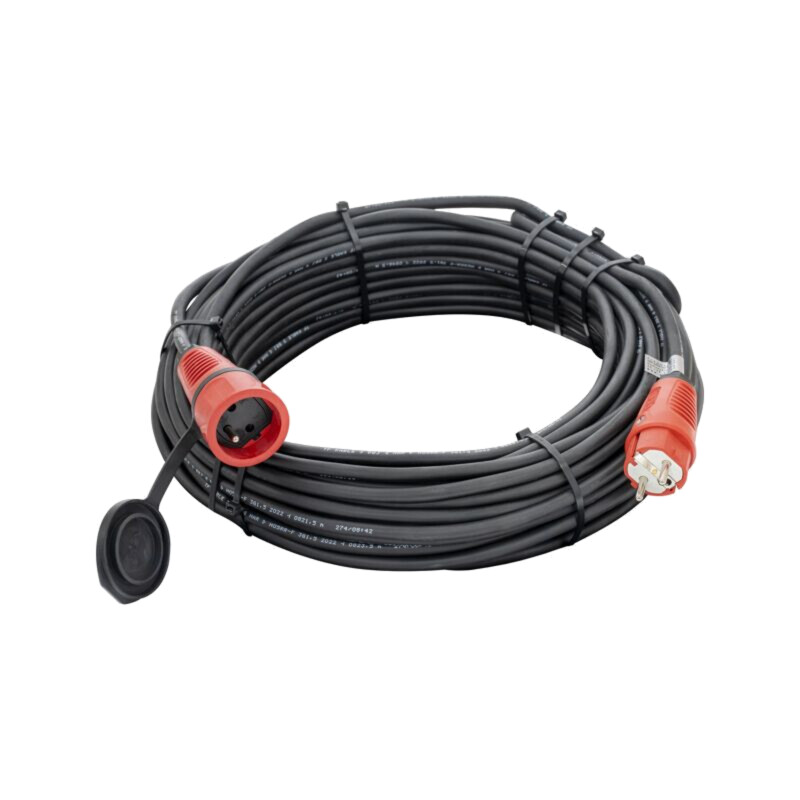 Prelungitor alimentare; 3x1,5mm2; Prize: 1; gumă; negru; 30m; 16A Prelungitor alimentare; 3x1,5mm2; Prize: 1; gumă; negru; 30m; 16A