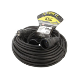 Prelungitor alimentare; 3x2,5mm2; Prize: 1; gumă; negru; 40m; 16A