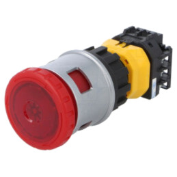 Comutator: de siguranţă; 30mm; Poz.i stab: 2; NC x3; roşie; LED; 24V