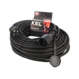 Prelungitor alimentare; 3x2,5mm2; Prize: 1; gumă; negru; 40m; 16A