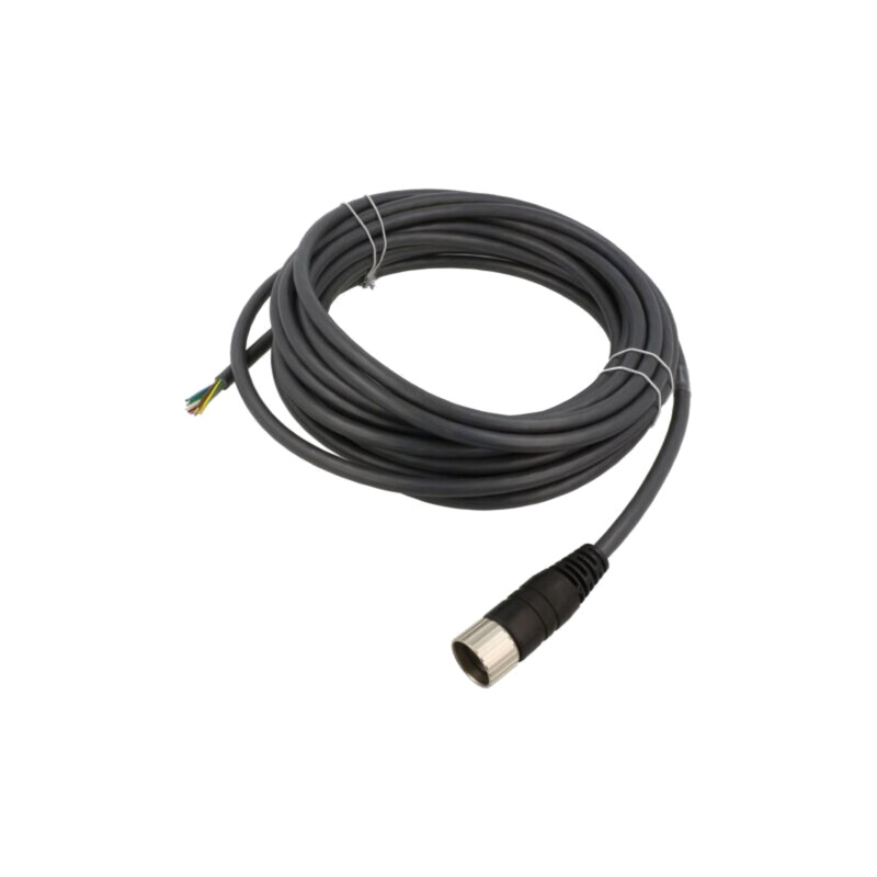Conector: M23; mufă; PIN: 12; mamă; cabluri; drept; 8A; cu cablu; IP67