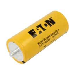 Supercondensator; cu şurub; 3kF; 2,7VDC; 0÷20%; Ø60,7x138mm; 230mΩ
