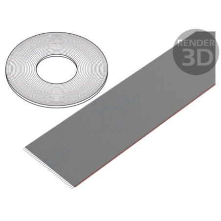 Cablu: cabluri bandă; 1,27mm; litat; Cu; neecranat; PVC; gri; 76m
