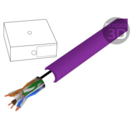 Cablu; F/UTP; 4x2x23AWG; 6; sârmă; Cu; LSZH; violet; 100m; Øcablu: 6mm
