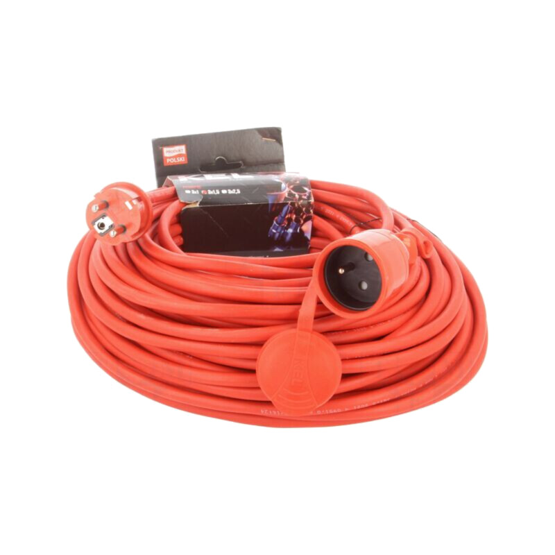 Prelungitor alimentare; 3x1,5mm2; Prize: 1; gumă; roşu; 40m; 16A Prelungitor alimentare; 3x1,5mm2; Prize: 1; gumă; roşu; 40m; 16A