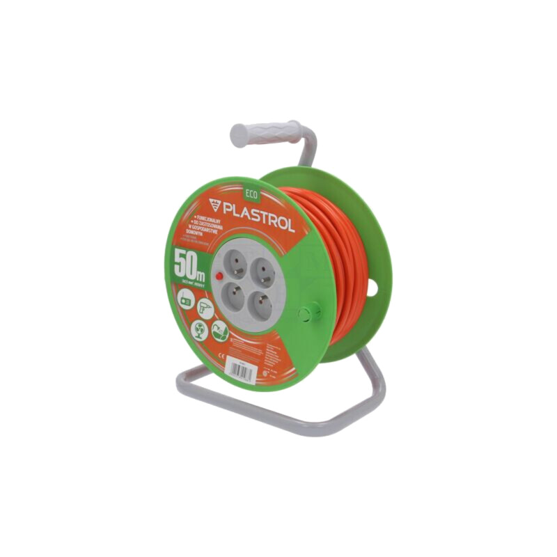 Prelungitor alimentare; 3x1,5mm2; bobinat; Prize: 4; PVC; 50m; 16A Prelungitor alimentare; 3x1,5mm2; bobinat; Prize: 4; PVC; 50m; 16A