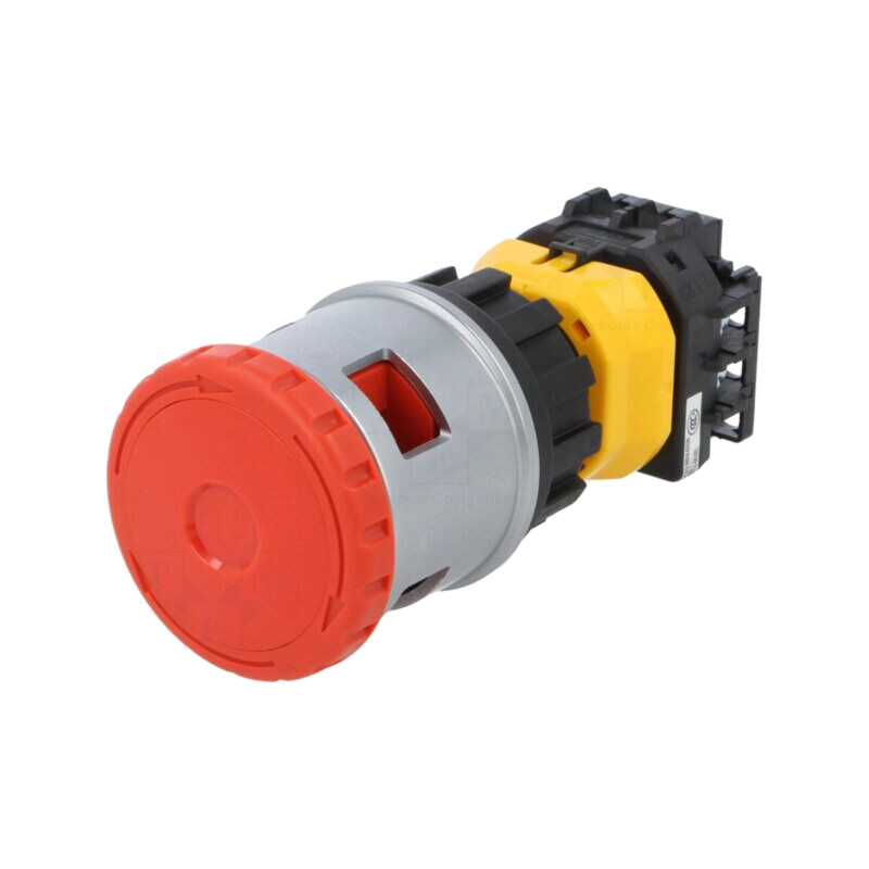 Comutator: de siguranţă; 30mm; Poz.i stab: 2; NC x2 + NO; roşie