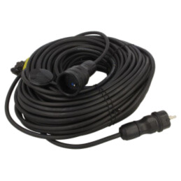 Prelungitor alimentare; 3x1,5mm2; Prize: 1; gumă; negru; 50m; 16A