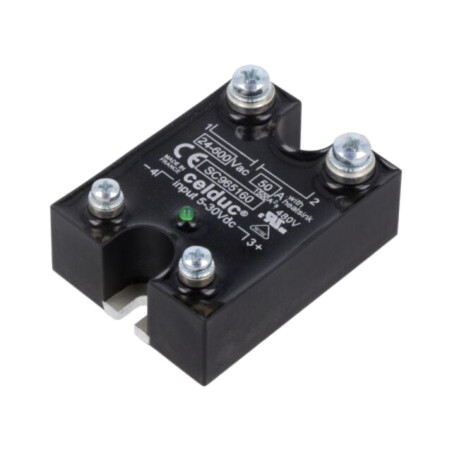 Releu: semiconductor; Ucom: 5÷30VDC; 50A; 24÷520VAC; SC9; 1-fazat