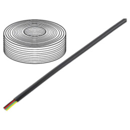 Cablu: cablu telecomunicaţii; 4x28AWG; litat; negru; 500m; Fire: Cu