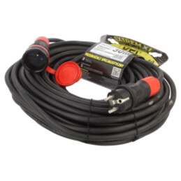 Prelungitor alimentare; 3x2,5mm2; Prize: 1; gumă; negru; 30m; 16A