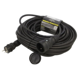 Prelungitor alimentare; 3x2,5mm2; Prize: 1; gumă; negru; 30m; 16A