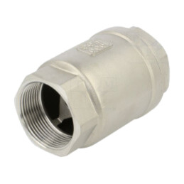 Supapă de retenţie; Oţel rezistent la acizi AISI 316; PTFE