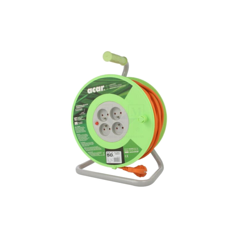 Prelungitor alimentare; 3x1,5mm2; bobinat; Prize: 4; PVC; 50m