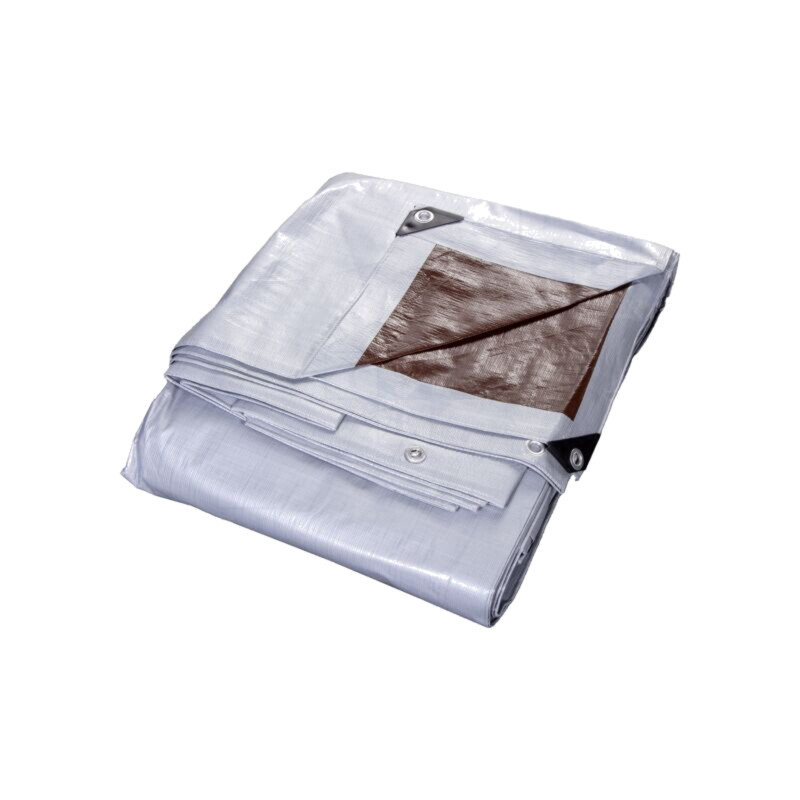 Tarpaulin; L: 12m; Width: 8m; polyetylene; silver-brown; 210g/m2