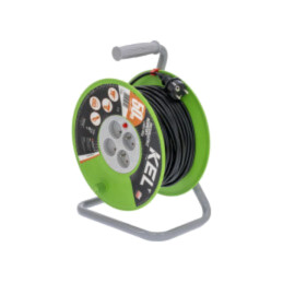 Prelungitor alimentare; 3x1mm2; bobinat; Prize: 4; PVC; negru; 50m