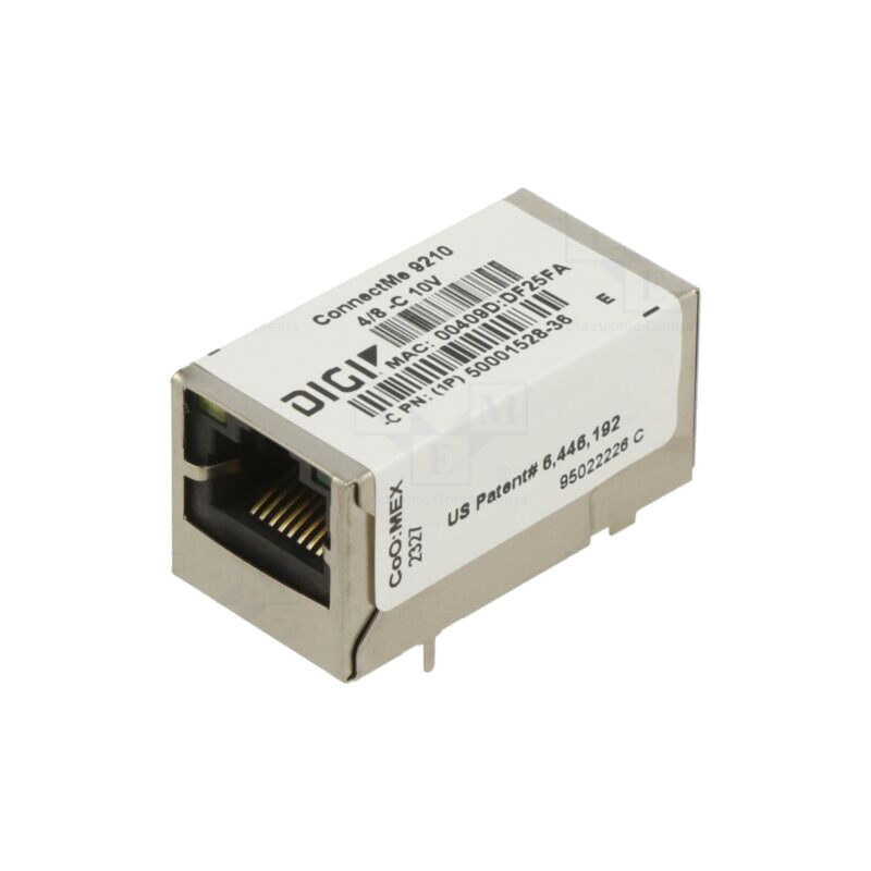 Modul: Ethernet; uC: NS9210; 36,7x19,05x18,67mm; IEEE 802.3; RJ45