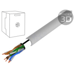 Cablu; F/UTP; 4x2x24AWG; 5e; sârmă; Cu; PVC; gri; 100m; Øcablu: 6,5mm