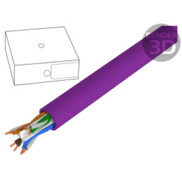 Cablu; U/UTP; 4x2x23AWG; 6; sârmă; Cu; LSZH; violet; 100m; CPR: Eca