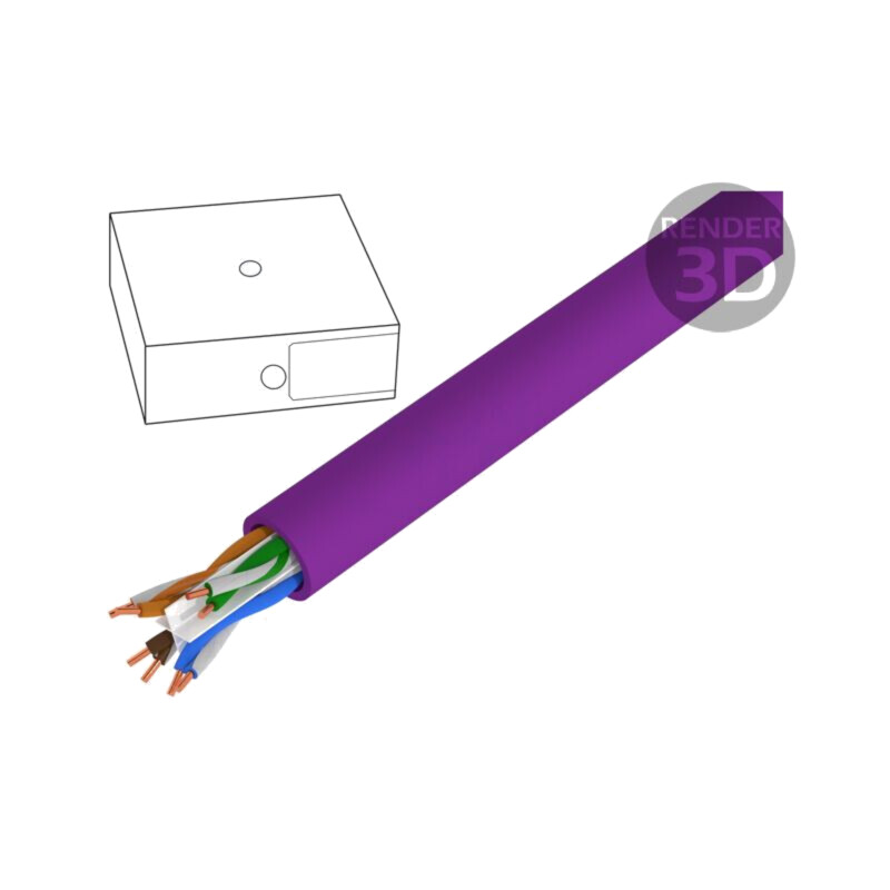 Cablu; U/UTP; 4x2x23AWG; 6; sârmă; Cu; LSZH; violet; 100m; CPR: Eca Cablu; U/UTP; 4x2x23AWG; 6; sârmă; Cu; LSZH; violet; 100m; CPR: Eca