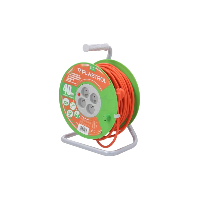 Prelungitor alimentare; 3x1,5mm2; bobinat; Prize: 4; PVC; 40m; 16A Prelungitor alimentare; 3x1,5mm2; bobinat; Prize: 4; PVC; 40m; 16A
