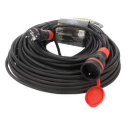 Prelungitor alimentare; 3x1,5mm2; Prize: 1; gumă; negru; 40m; 16A