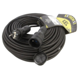 Prelungitor alimentare; 3x1,5mm2; Prize: 1; gumă; negru; 40m; 16A