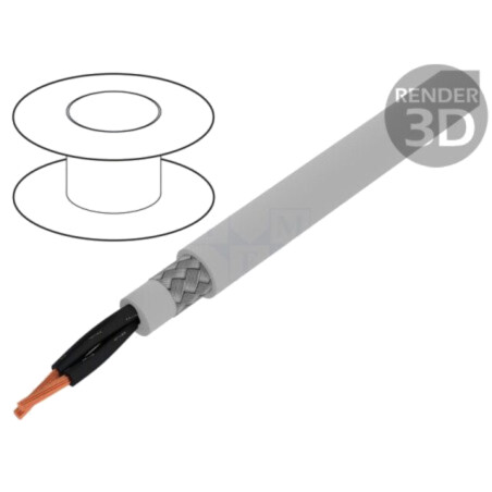 Cablu; Pro-Met; 2x0,5mm2; ecranat,tresă de cupru cositorit; PVC