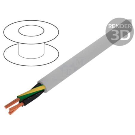 Cablu; Pro-Met; 3G0,5mm2; neecranat; 300V,500V; 100m; Cu; litat