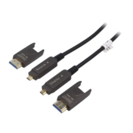 Cablu; HDCP 2.2,HDMI 2.0,optic; LSZH; 20m; negru; metal