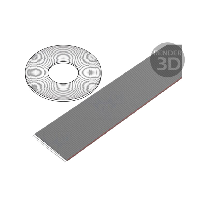 Cablu: cabluri bandă; 1,27mm; litat; Cu; neecranat; PVC; gri; 76m