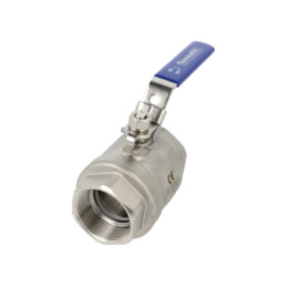 Supapă cu bilă; Oţel rezistent la acizi AISI 316; PTFE; L: 150mm