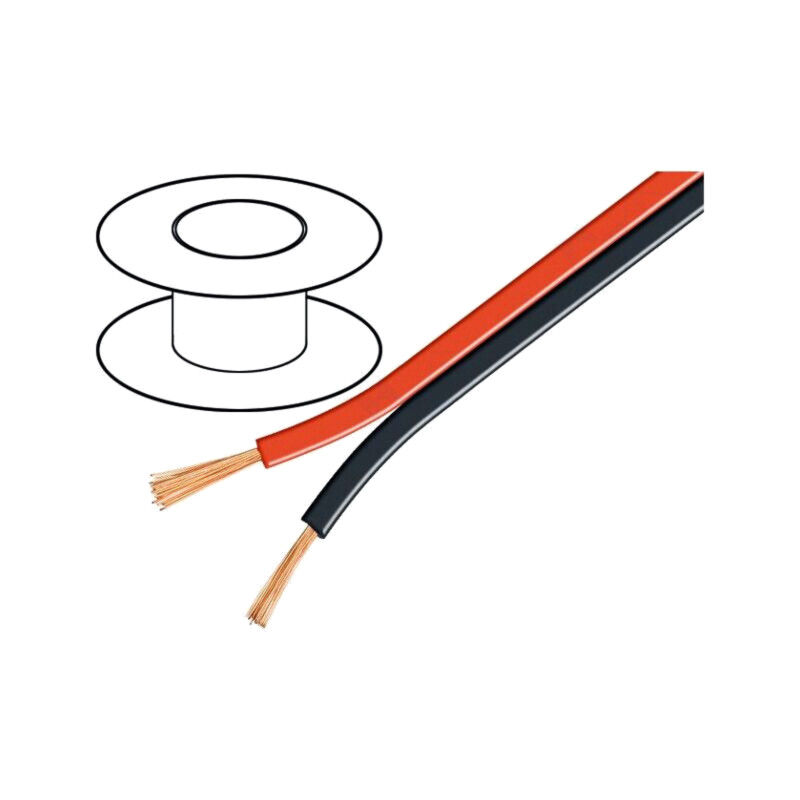 Cablu: cablu pt.difuzor; 2x4mm2; litat; CCA; negru-roşu; neecranat