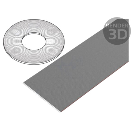 Cablu: cabluri bandă; 1,27mm; litat; Cu; neecranat; PVC; gri; 30,5m