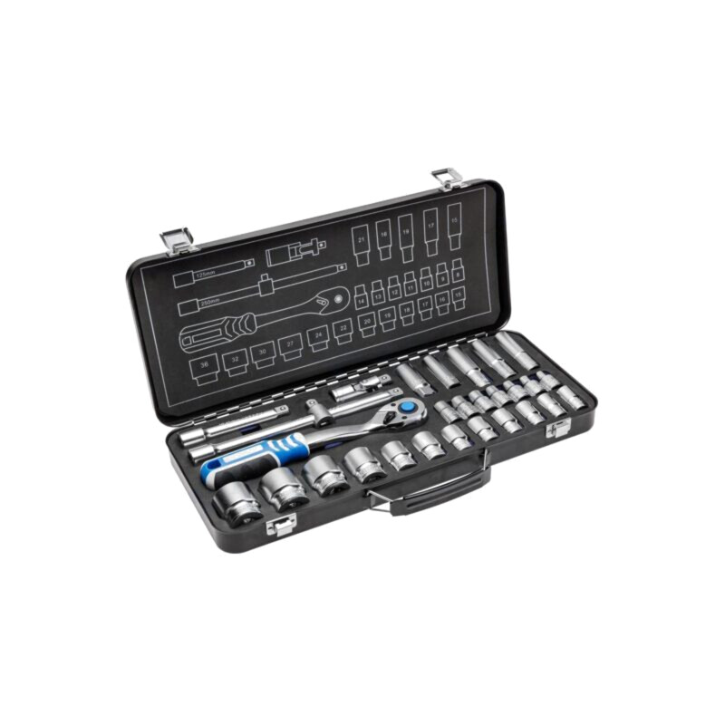 Set chei; 6-puncte,tubulară; Fixare: 1/2"; 29buc.