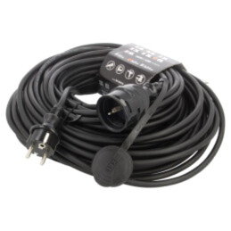 Prelungitor alimentare; 3x1,5mm2; Prize: 1; gumă; negru; 40m; 16A