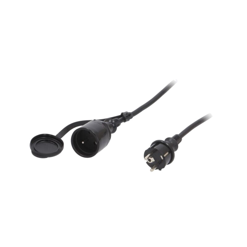 Prelungitor alimentare; 3x1,5mm2; Prize: 1; gumă; negru; 40m; 16A