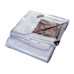 Tarpaulin; L: 10m; Width: 8m; polyetylene; silver-brown; 210g/m2