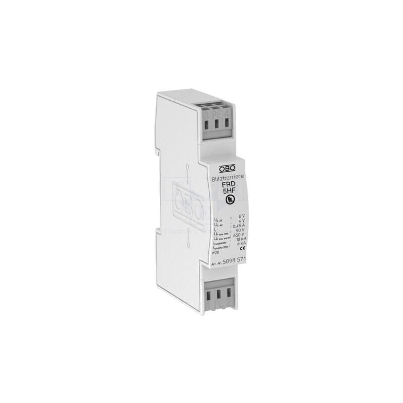 Limitator de supratensiuni; Tip 1+2+3; Poli: 2; 4VAC; -40÷80°C