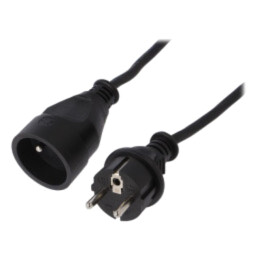 Prelungitor alimentare; 3x1,5mm2; Prize: 1; gumă; negru; 40m; 10A