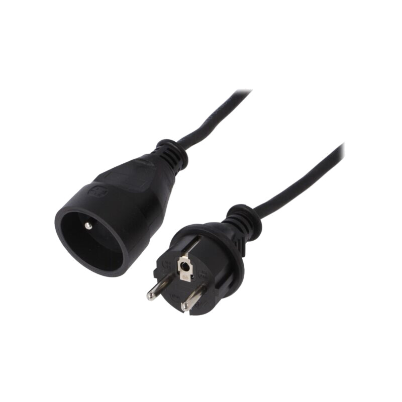 Prelungitor alimentare; 3x1,5mm2; Prize: 1; gumă; negru; 40m; 10A