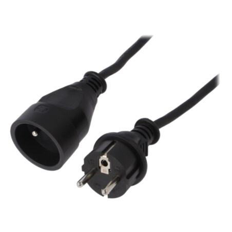Prelungitor alimentare; 3x1,5mm2; Prize: 1; gumă; negru; 40m; 10A
