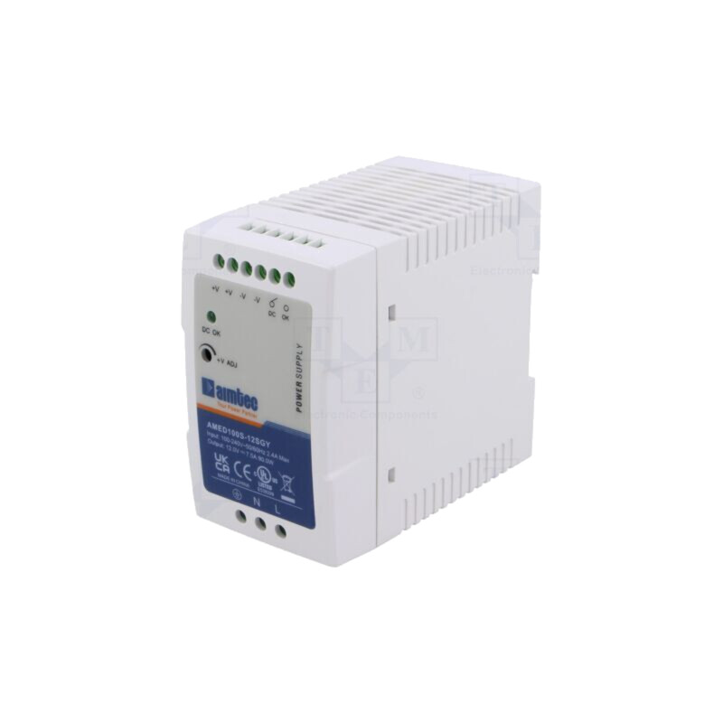Alimentator: pulsatoriu; pentru şină DIN; 90W; 12VDC; 7,5A; 3kV