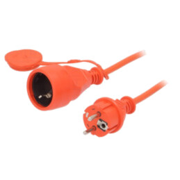 Prelungitor alimentare; 3x1,5mm2; Prize: 1; PVC; portocalie; 40m