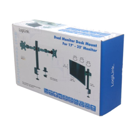 Suport pentru monitor; 9kg; 17÷32"; Lung.braţ: 380mm