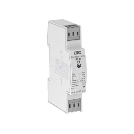 Limitator de supratensiuni; Tip 1+2+3; Poli: 2; 19VAC; -40÷80°C