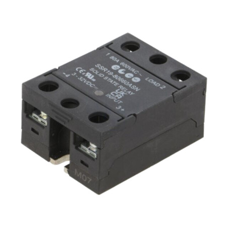Releu: semiconductor; Ucom: 3÷32VDC; 80A; 24÷660VAC; SSR19; 1-fazat