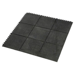 Gym mat; Width: 0.9m; L: 0.9m; rubber,nitryl; black; Thk: 18mm