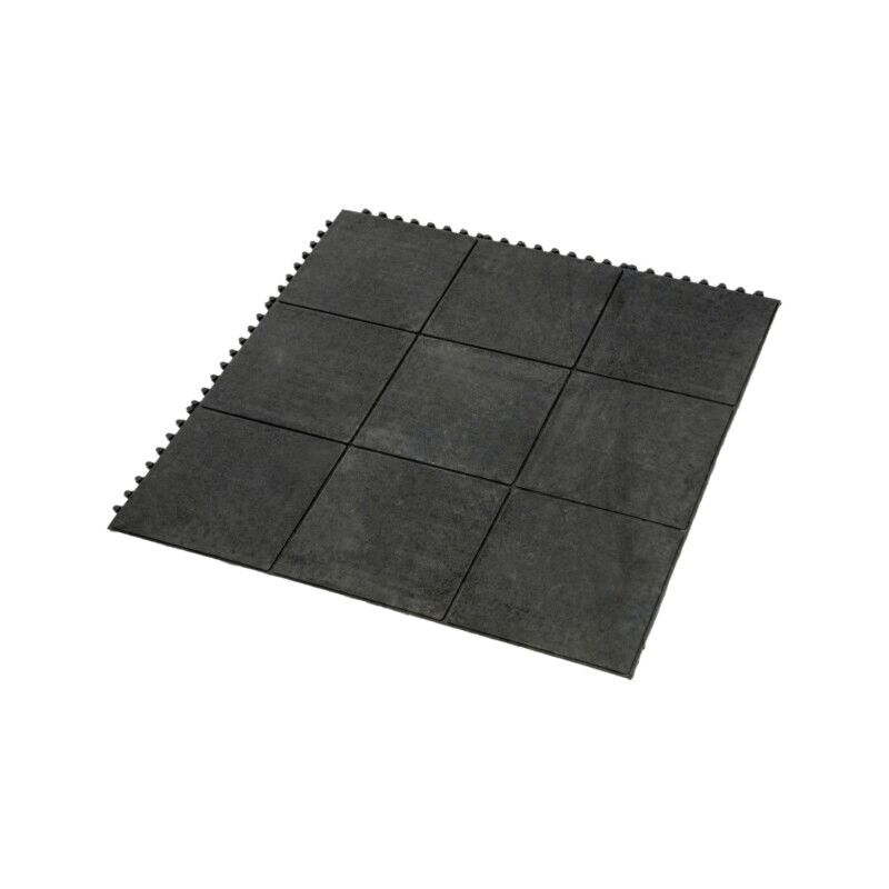 Gym mat; Width: 0.9m; L: 0.9m; rubber,nitryl; black; Thk: 18mm