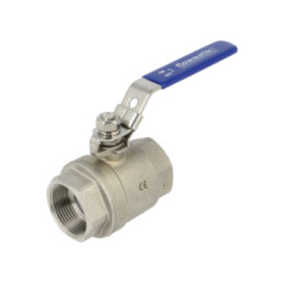 Supapă cu bilă; Oţel rezistent la acizi AISI 316; PTFE; L: 150mm
